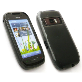   COQUE HOUSSE ETUI SILICONE GEL GRIS POUR NOKIA C7